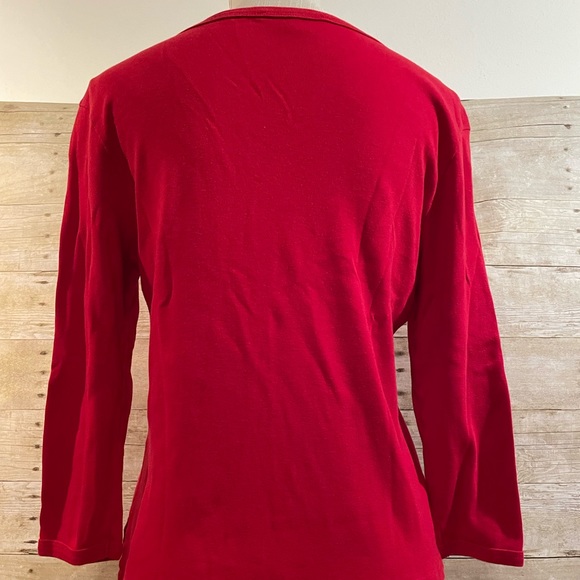 Ralph Lauren Polo Sport V-neck 3/4 Sleeve Tee Shirt in Red Size Large - Picture 3 of 8